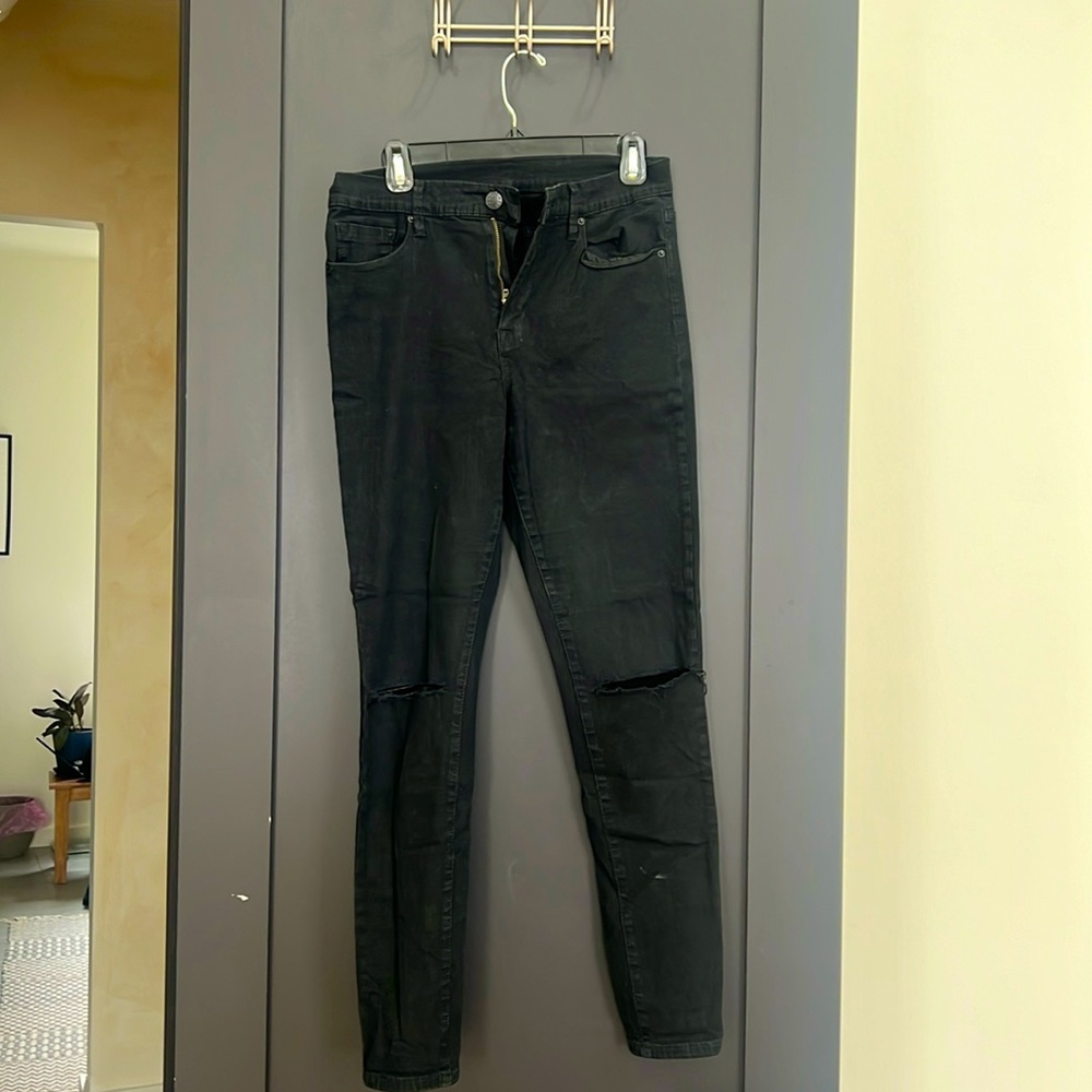 BDG black slim pants with ripped knees